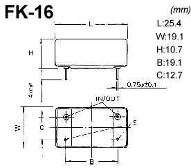 FK-16 crystal filter drawing