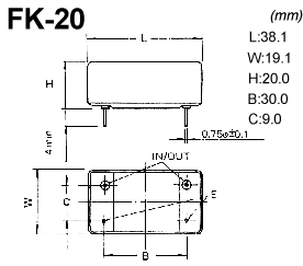 FK-20 crystal filter drawing